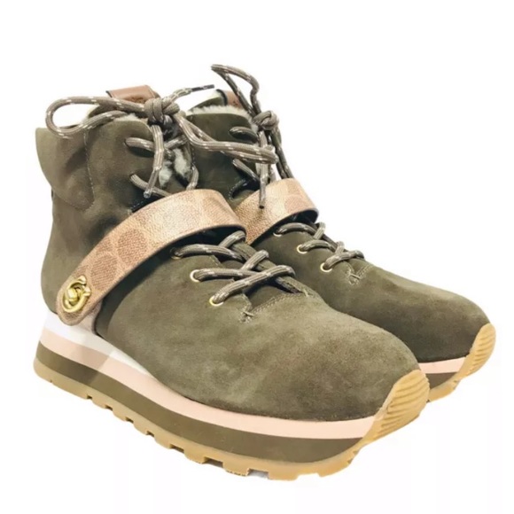 Coach City Hiker Suede Ankle Boots Size 